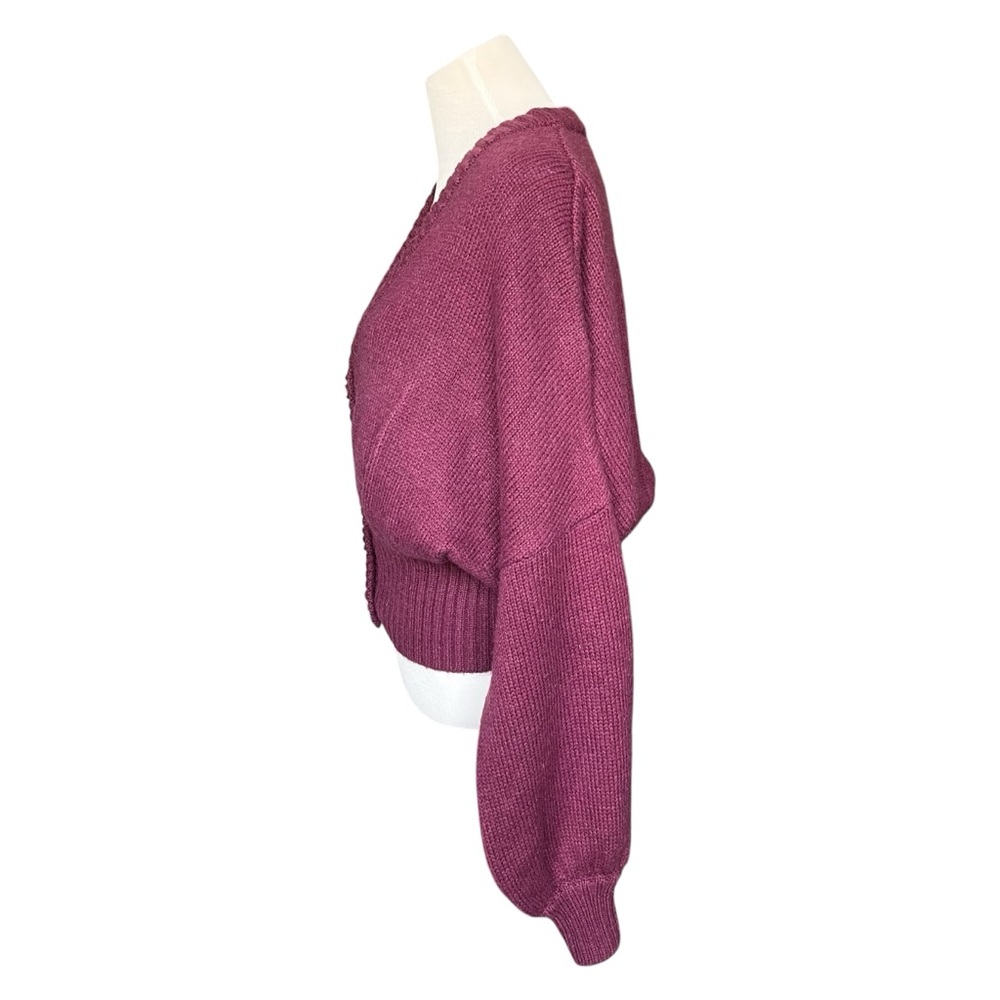 Farm Rio Bubble Knit Cardigan in Burgundy Women’s Large - Picture 8 of 11